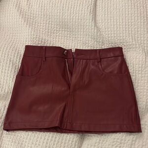 Edikted Burgundy Mini Skirt